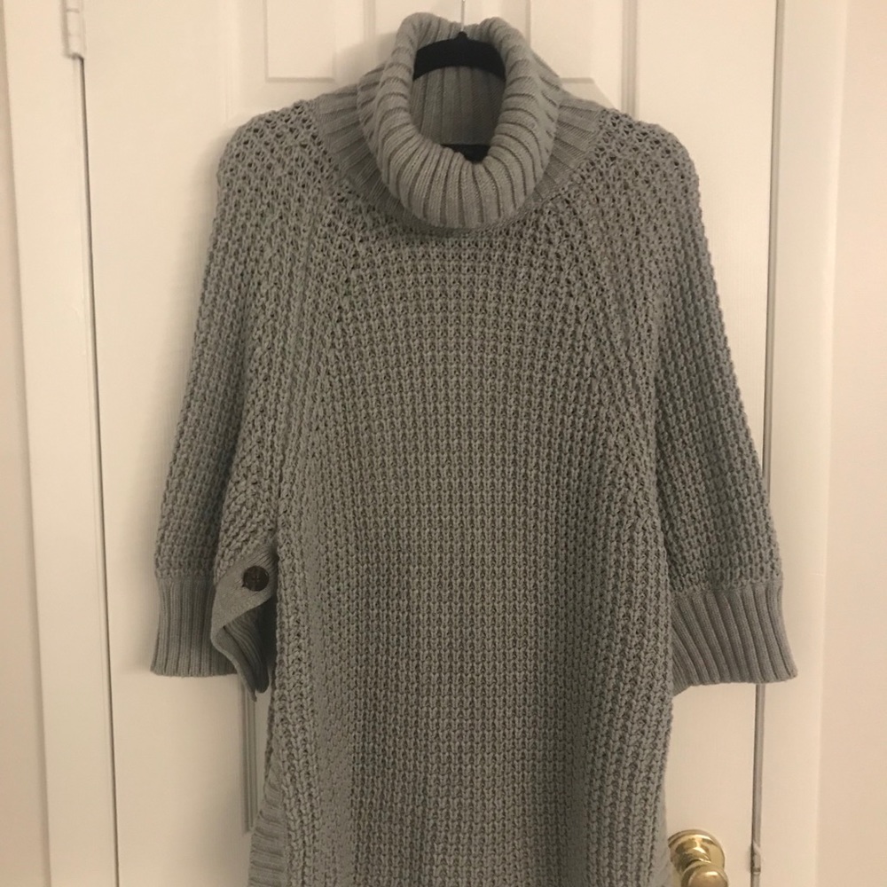 J Crew Medium grey cowl neck sweater tunic
